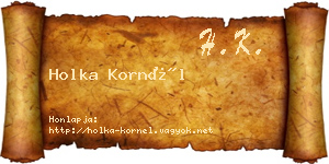 Holka Kornél névjegykártya